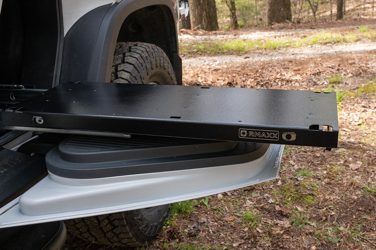 Rivian R1T R1S The Ultimate Rivian R1T RMAXX Gear Tunnel Slide-Out Modular Storage Management Sled System has Launched - EVSportline.com Rivian-R1T-Gear-Tunnel-Sled-Storage-Bins-31