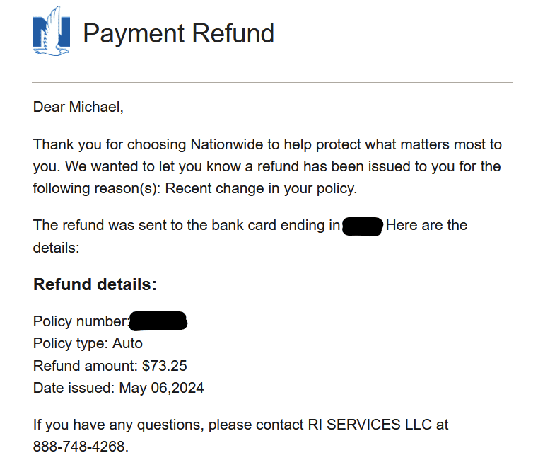 Rivian R1T R1S Got a refund on my Rivian insurance ? 1715193823074-hj