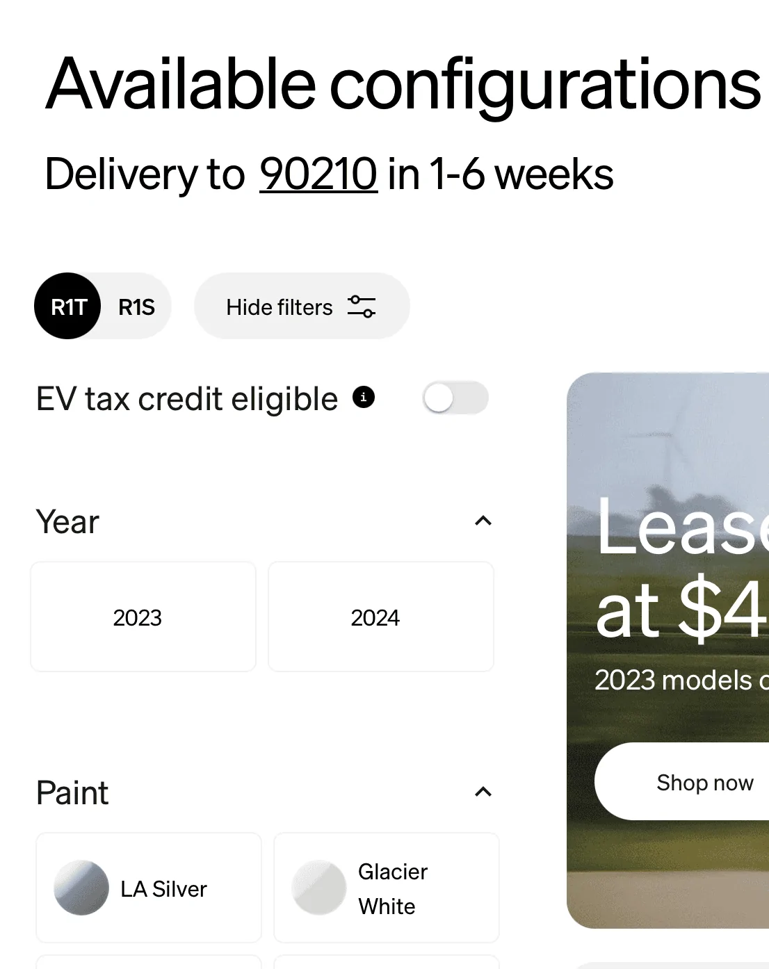 Rivian R1T R1S R1T 2023 vs 2024 Screenshot 2024-05-13 at 11.34.18