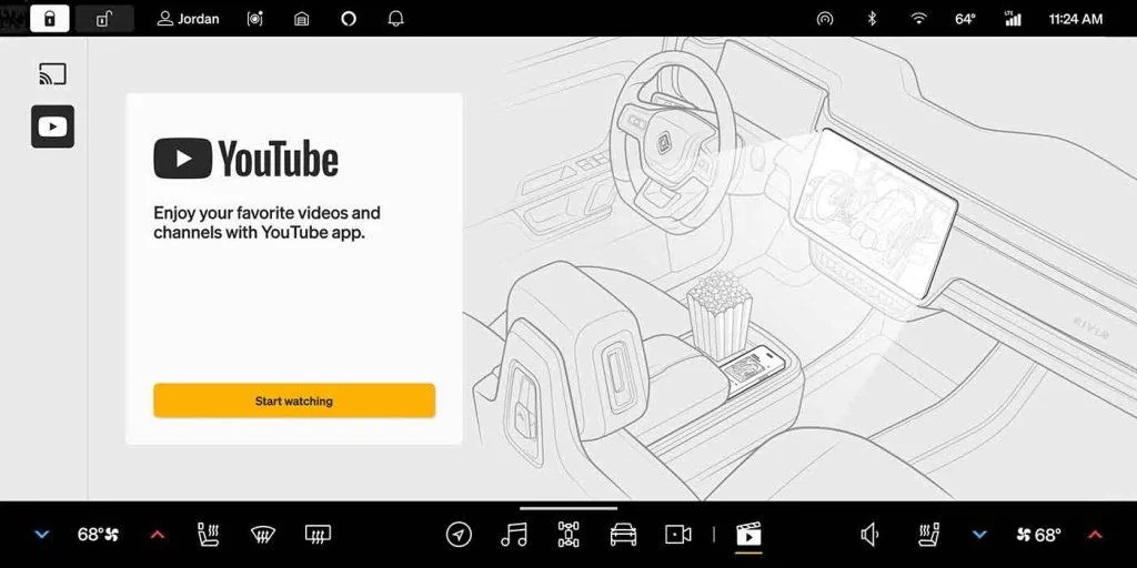 Rivian R1T R1S YouTube App and Google Cast video streaming coming to Rivian infotainment system Rivian-YouTube-A