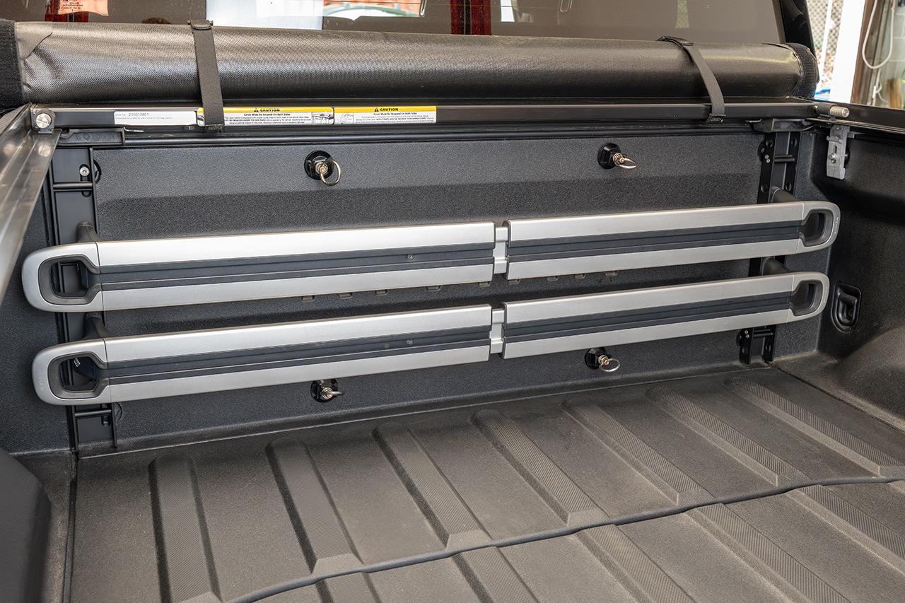 Rivian R1T R1S New: Extruded Aluminum Crossbar 'Rack Mounts' for bed wall and / or garage wall! - EV Sportline / Team 1EV Rivian-Crossbar-Rack-Mount-8