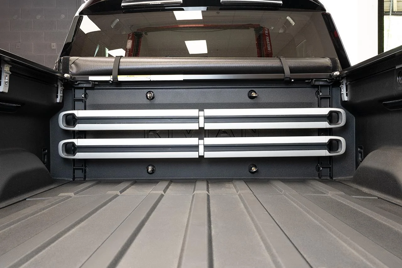 Rivian R1T R1S New: Extruded Aluminum Crossbar 'Rack Mounts' for bed wall and / or garage wall! - EV Sportline / Team 1EV Rivian-Crossbar-Rack-Mount-9