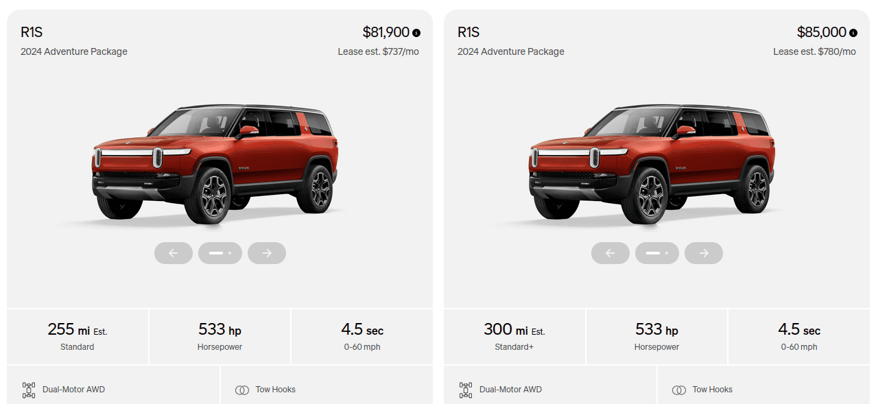 Rivian R1T R1S Where are all the R1S in R1 Shop? 1716330378050-q8