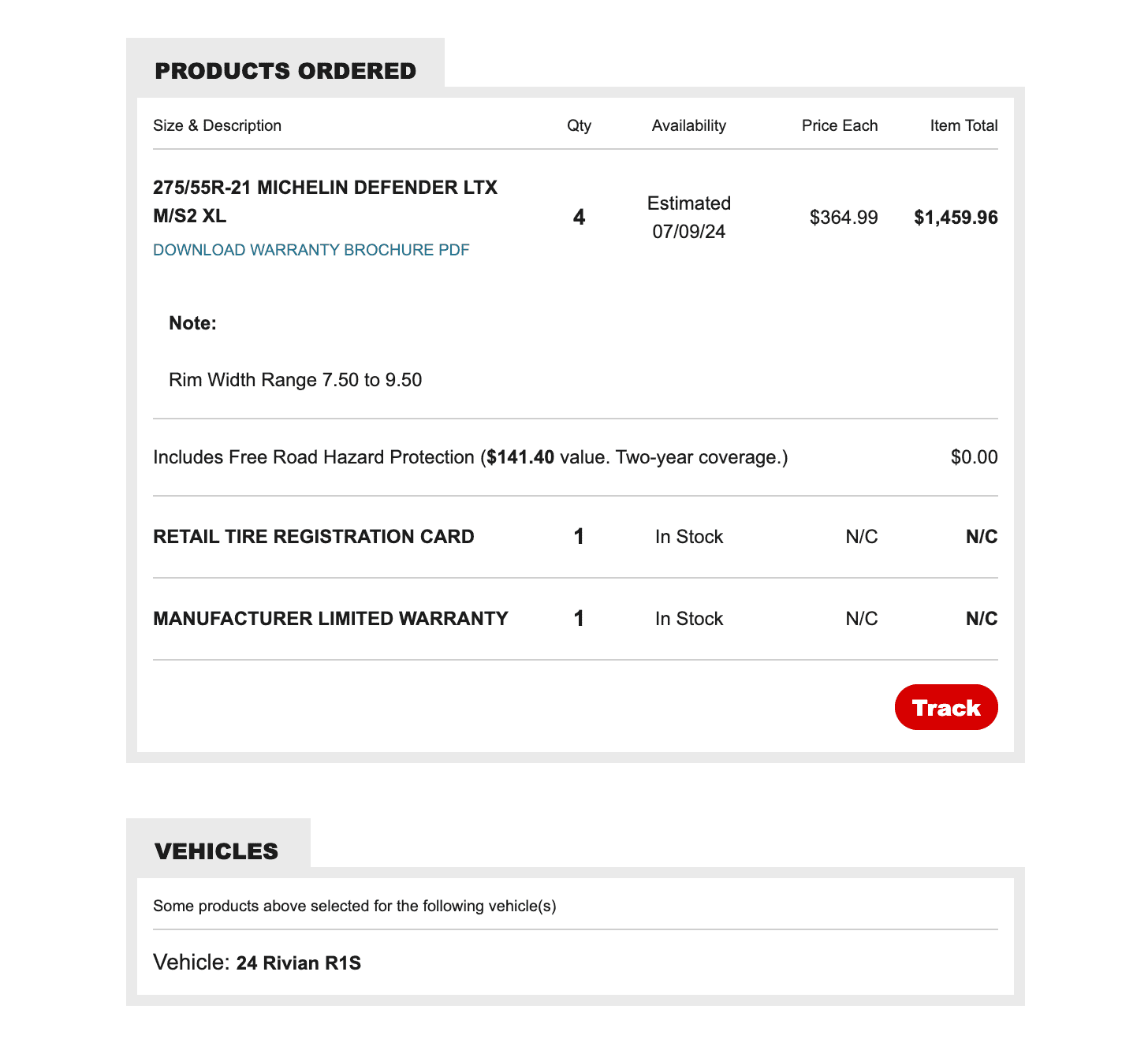 Rivian R1T R1S Michelin Defender LTX M/S2 coming in 21 inch Screenshot 2024-05-23 at 9.42.11 AM