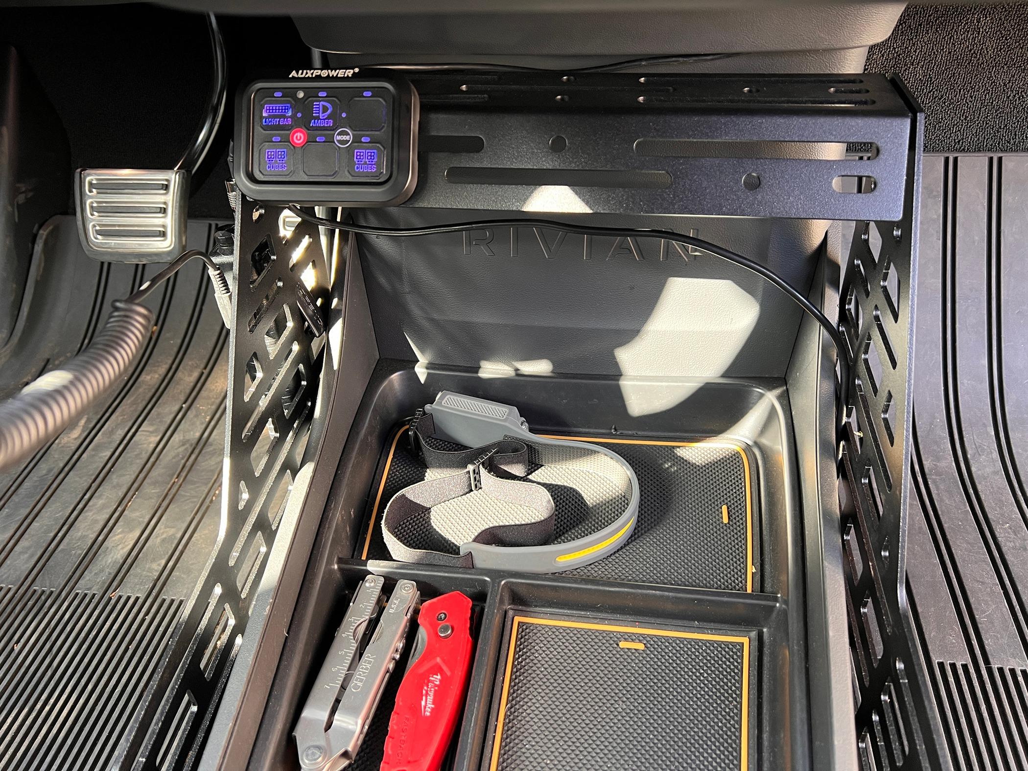 Rivian R1T R1S Cool MOLLE panels for center console by @electrified_overland IMG_6126.JPG