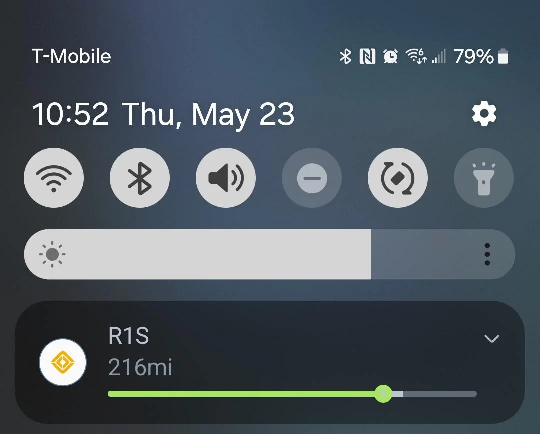 Rivian R1T R1S Notification Widget vs App are not matching SOC Screenshot_20240523_105212_One UI Hom
