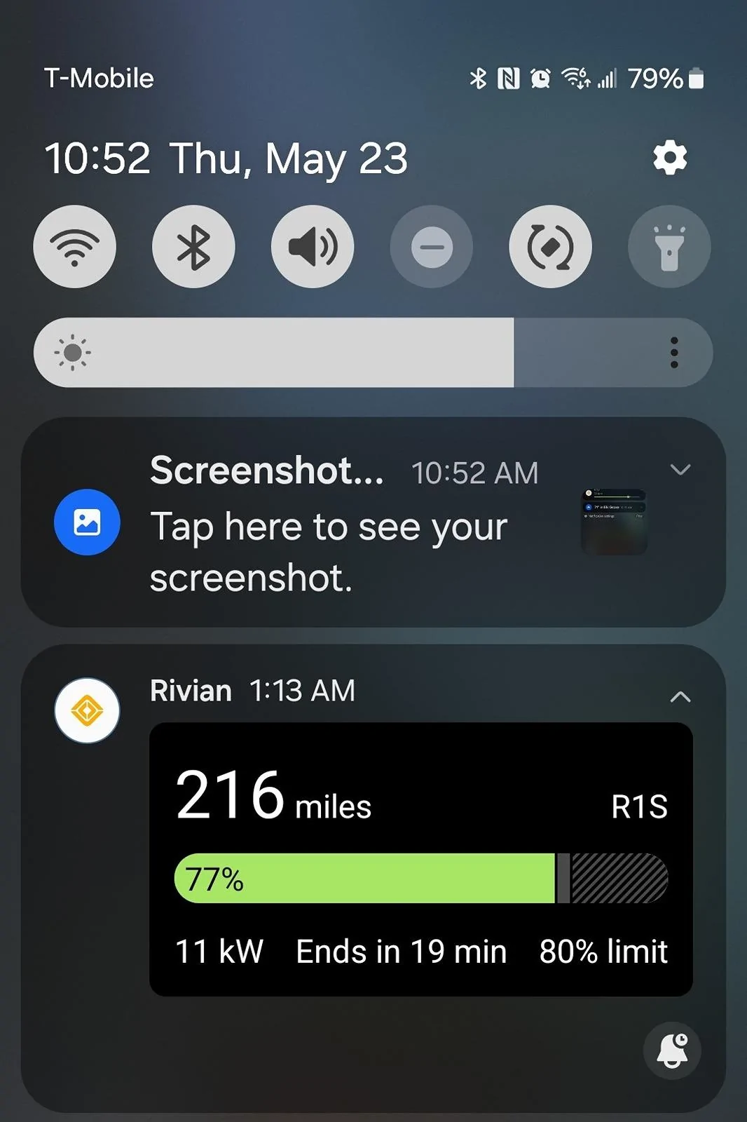 Rivian R1T R1S Notification Widget vs App are not matching SOC Screenshot_20240523_105220_One UI Hom