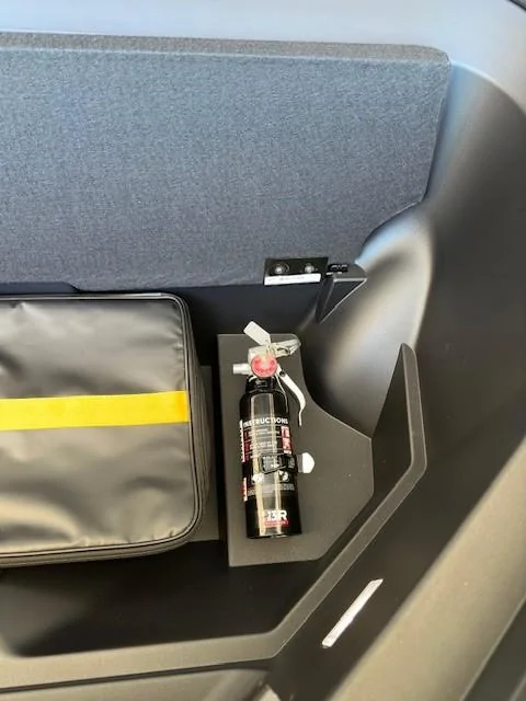 Rivian R1T R1S Where to place a Fire Extinguisher 03