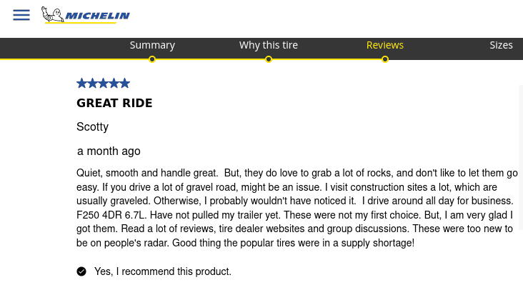 Rivian R1T R1S Michelin Defender LTX Platinum tires review update! 1716823954573-hy
