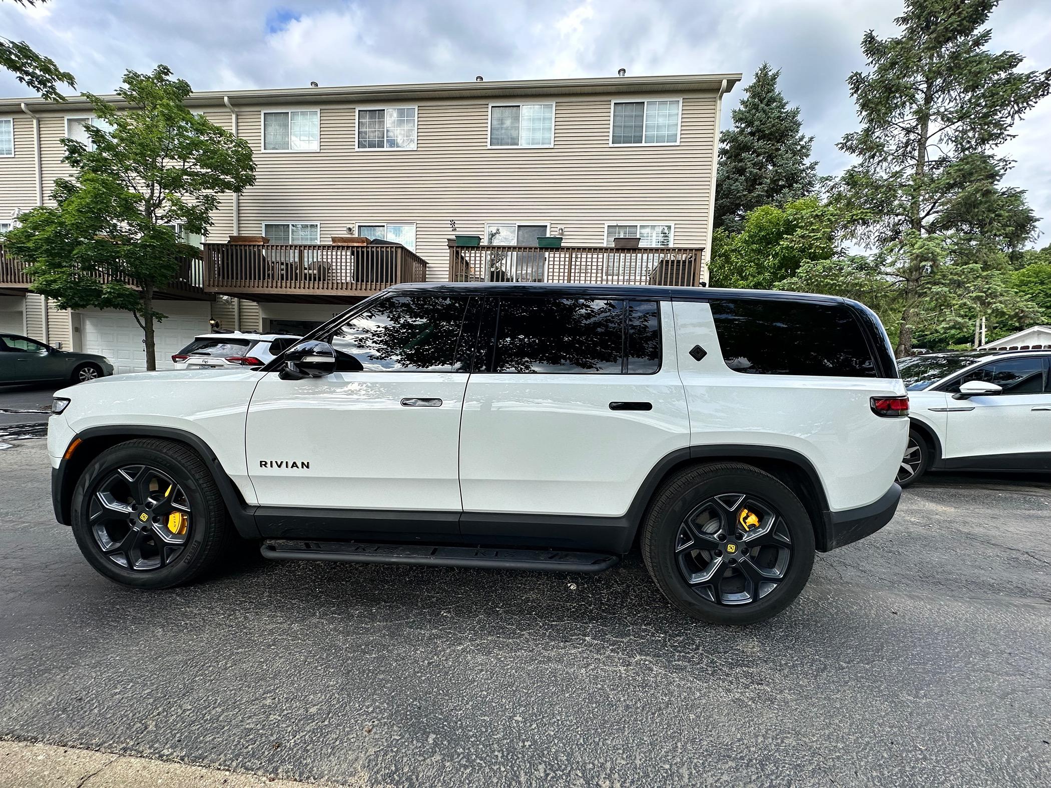 Rivian R1T R1S PPF, blackout and de-badge (white R1S) IMG_6313