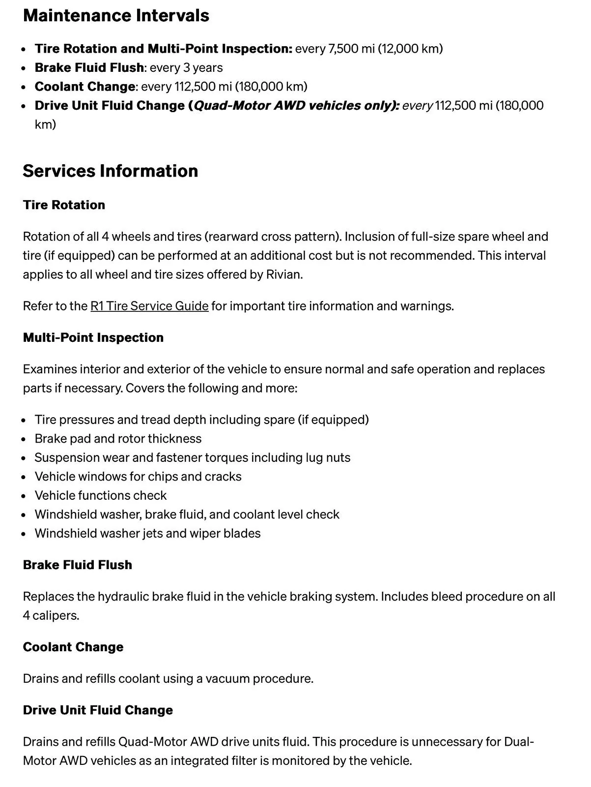 Rivian R1T R1S Quick Q - is air filter replaced with 7500 mile service? Image 5-28-24 at 9.31 AM