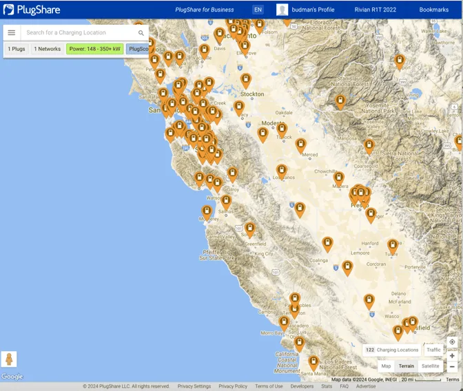 Rivian R1T R1S Electrify America PlugShare Trends by Region: Sept 1 Update 1716912420155-bm