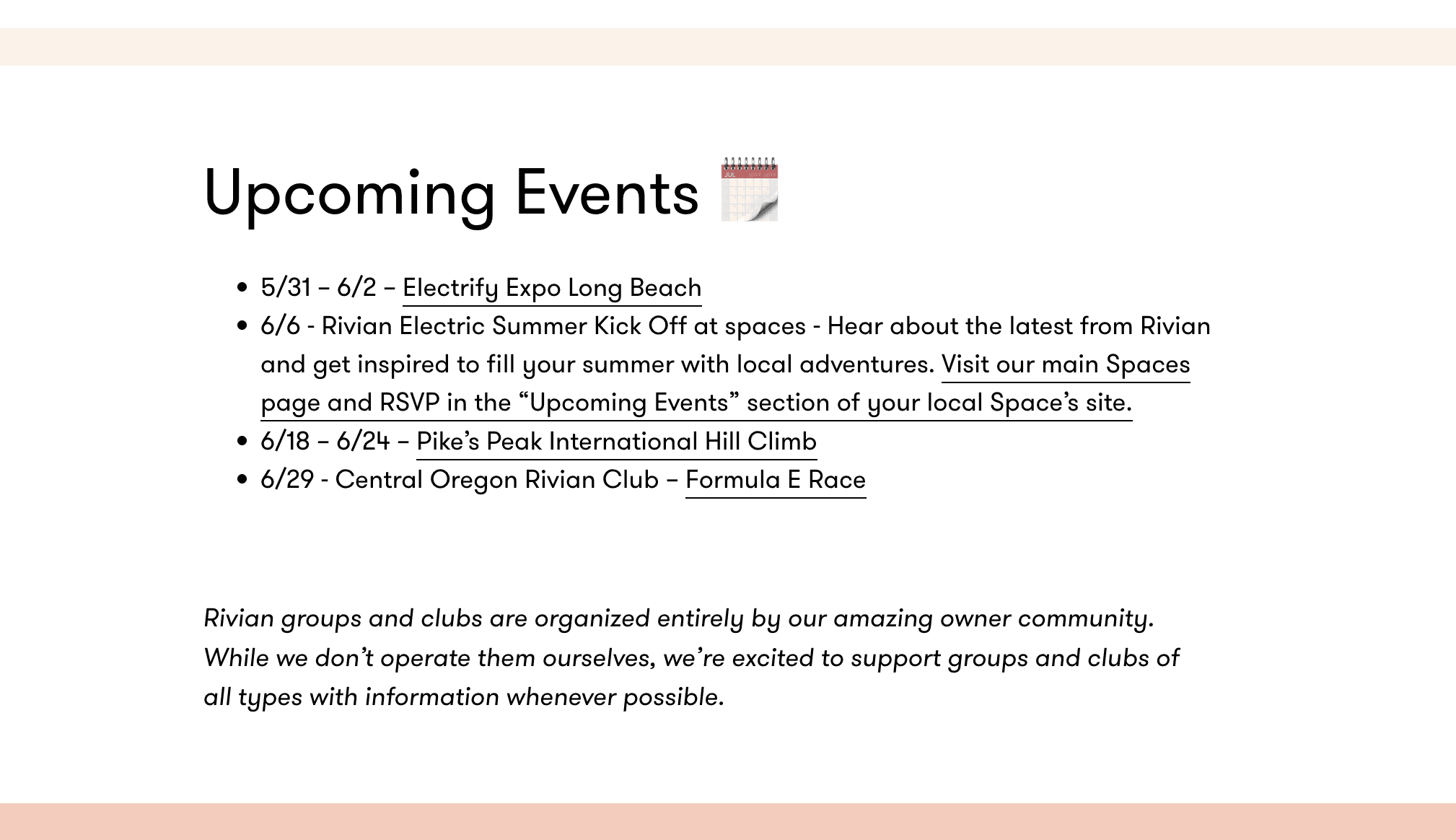 Rivian R1T R1S Rivian Electric Summer Kick Off at spaces on June 6 = R1 Refresh reveal date? Screenshot 2024-05-28 at 4.45.30 PM