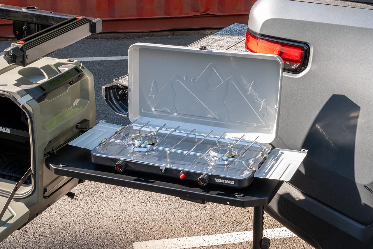 Rivian R1T R1S Yakima OpenRange Camp Kitchen - Converted to Electric Cook Top - EV Sportline Rivian-R1T-Yakima-Camp-Kitchen-3