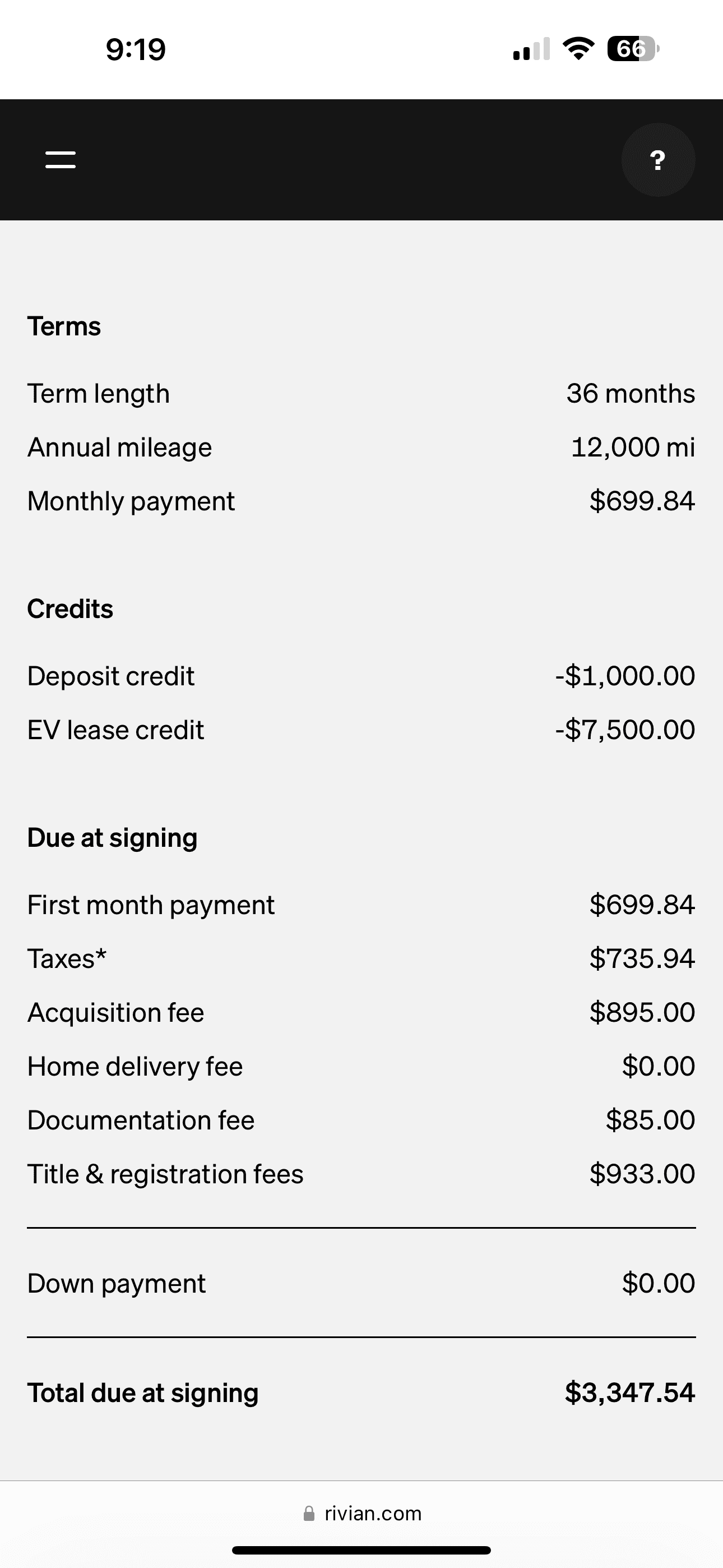 Rivian R1T R1S How do you calculate MF/interest rate IMG_0586