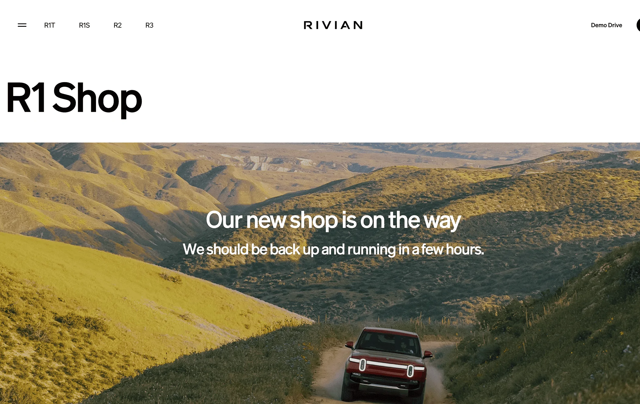Rivian R1T R1S New R1 Shop with refreshed vehicles is imminent Screenshot 2024-06-06 at 8.30.13 AM