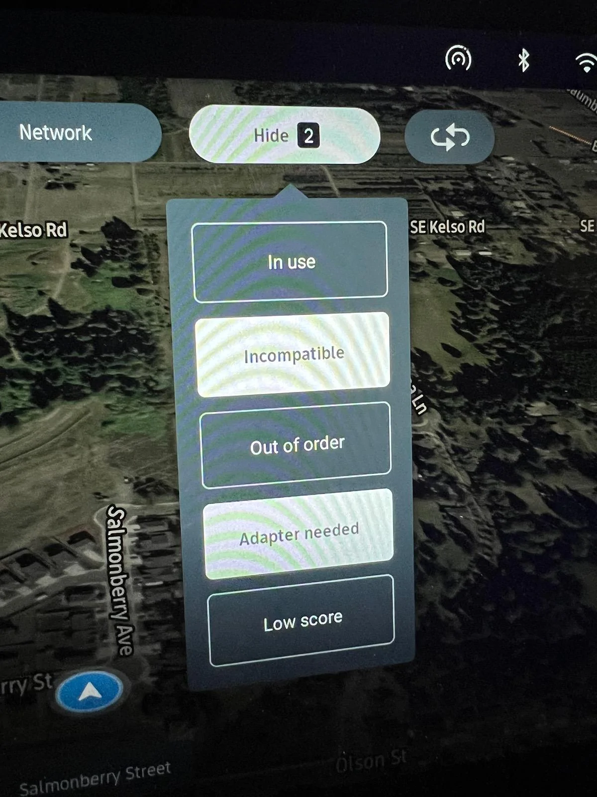 Rivian R1T R1S Preconditioning navigating to non-mapped Tesla SC. IMG_5785