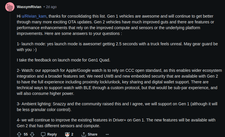 Rivian R1T R1S Launch mode coming to Gen 1 trucks? 1718045039501-02