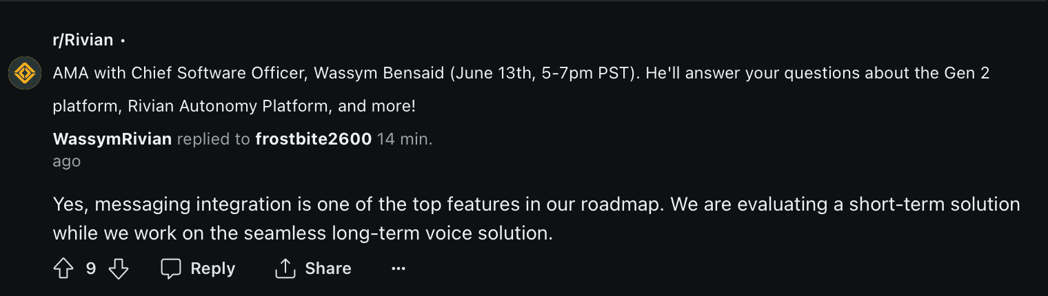 Rivian R1T R1S AMA with Wassym tomorrow! 1718325516009-85