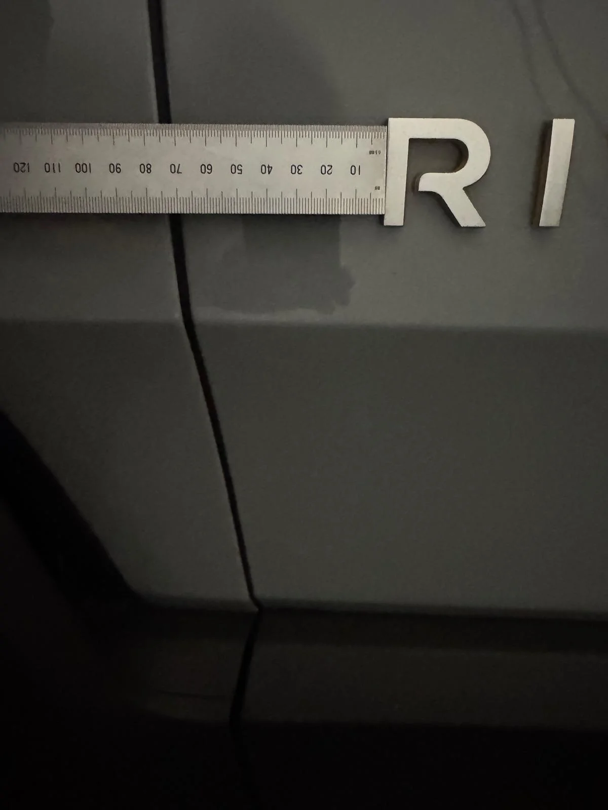 Rivian R1T R1S Rivian Side Emblem Measurement Help IMG_0610