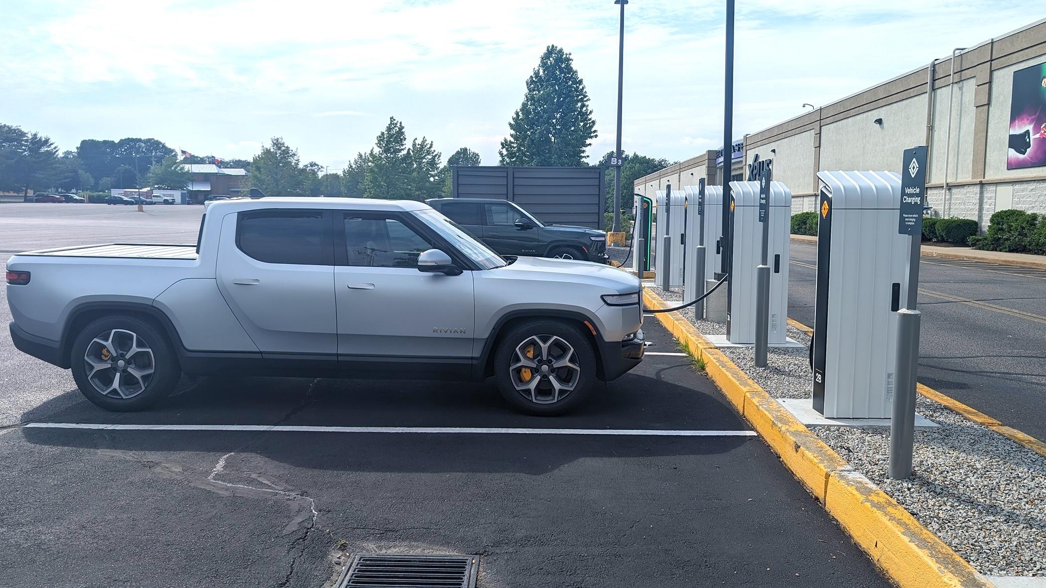 Rivian R1T R1S First Rhode Island RAN Site Opens in East Greenwich -- 6 DC fast chargers PXL_20240614_201753919.MP