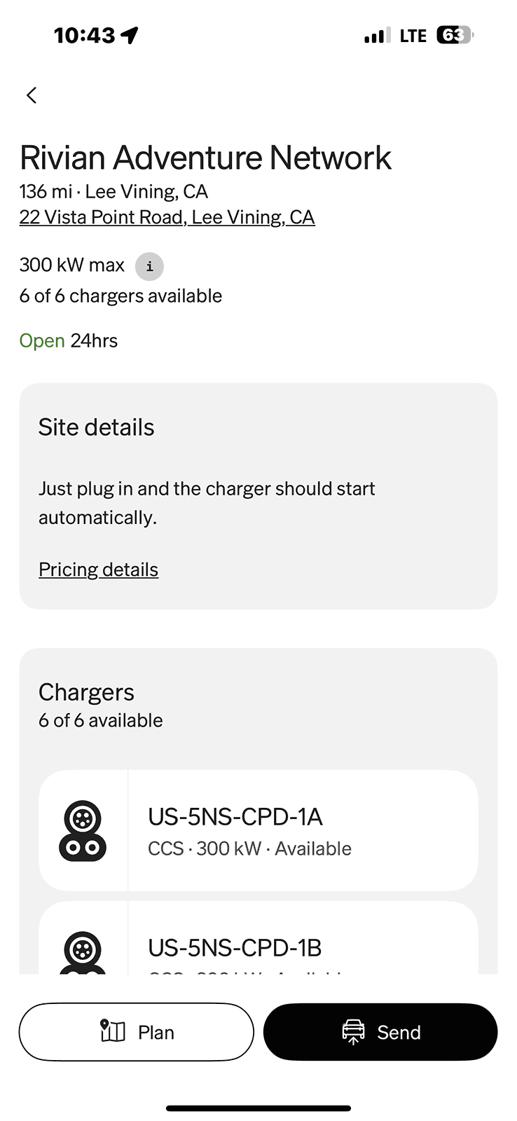 Rivian R1T R1S Lee Vining RAN Charger Site showing as live! IMG_9064.PNG