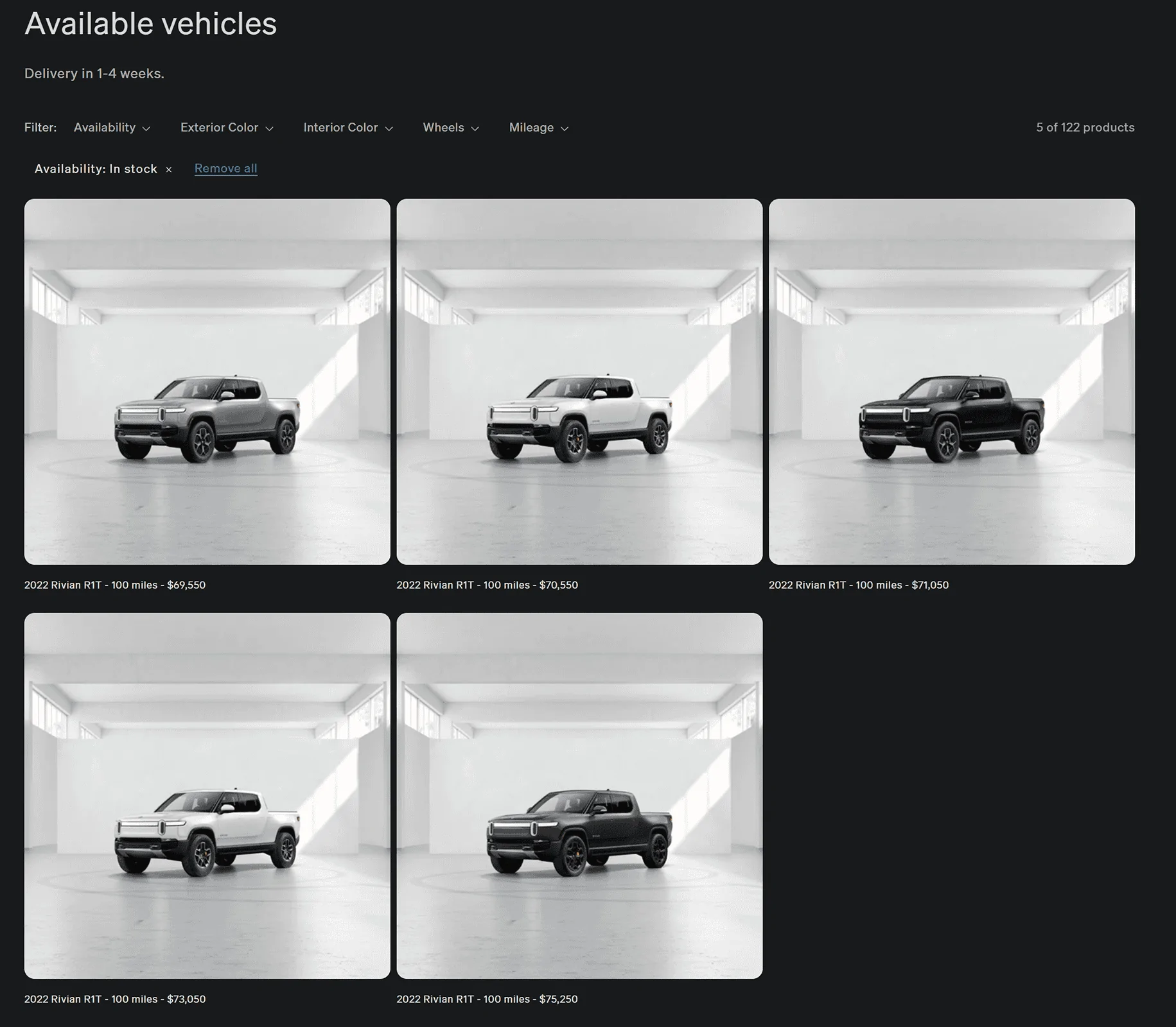 Rivian R1T R1S Rivian R1's performance per dollar is circa 2009 Nissan GT-R levels of formidable. It is a silent assasin until 110 MPH 1718844712289-jh