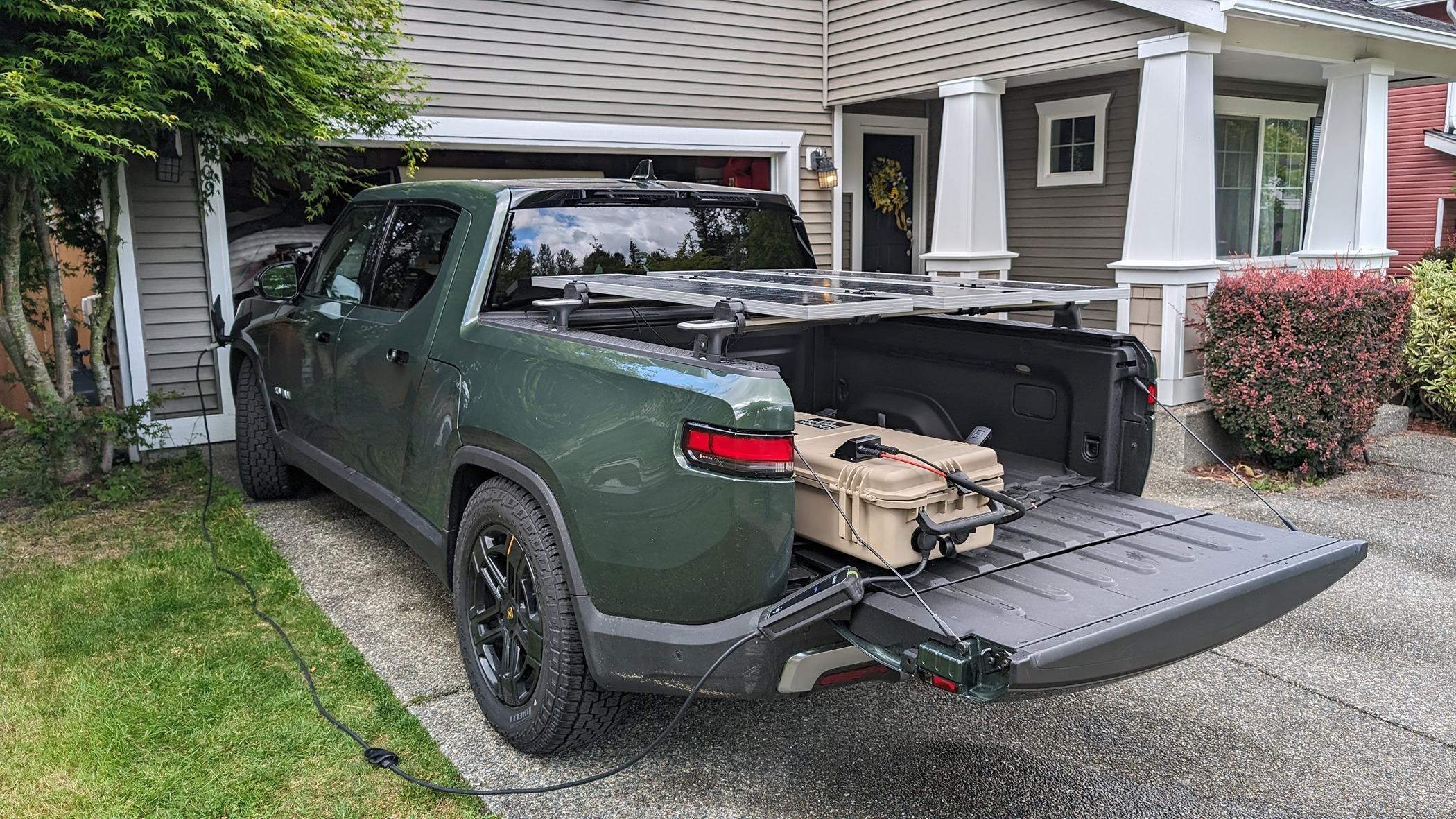 Rivian R1T R1S Solar charging while camping? "thoughts" PXL_20240615_191954918