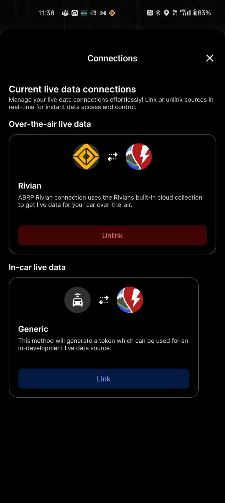 Rivian R1T R1S Rivian ABRP integration working (if you're motivated ?) 1000008099