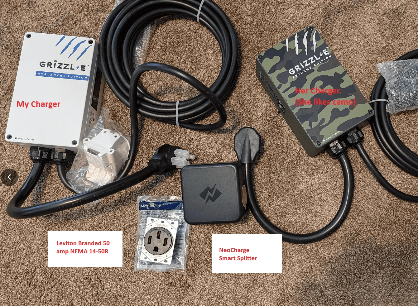Rivian R1T R1S Two Tesla Wall Chargers Charging Model Y & R1T Simultaneously 1718918559980-ax