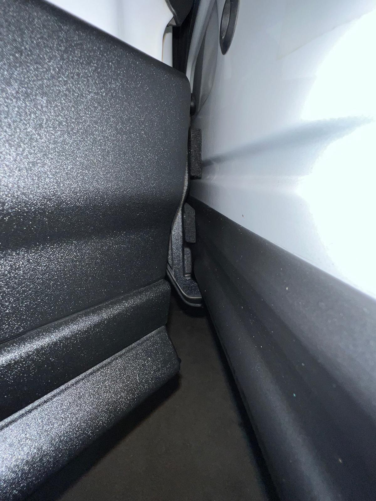 Rivian R1T R1S Road noise reduction measures - installed sound absorbing materials at doors IMG_8178