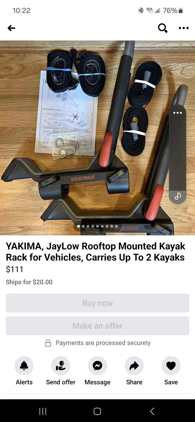 Rivian R1T R1S What are people running for Kayak holders? Screenshot_20240622_222249_Facebook