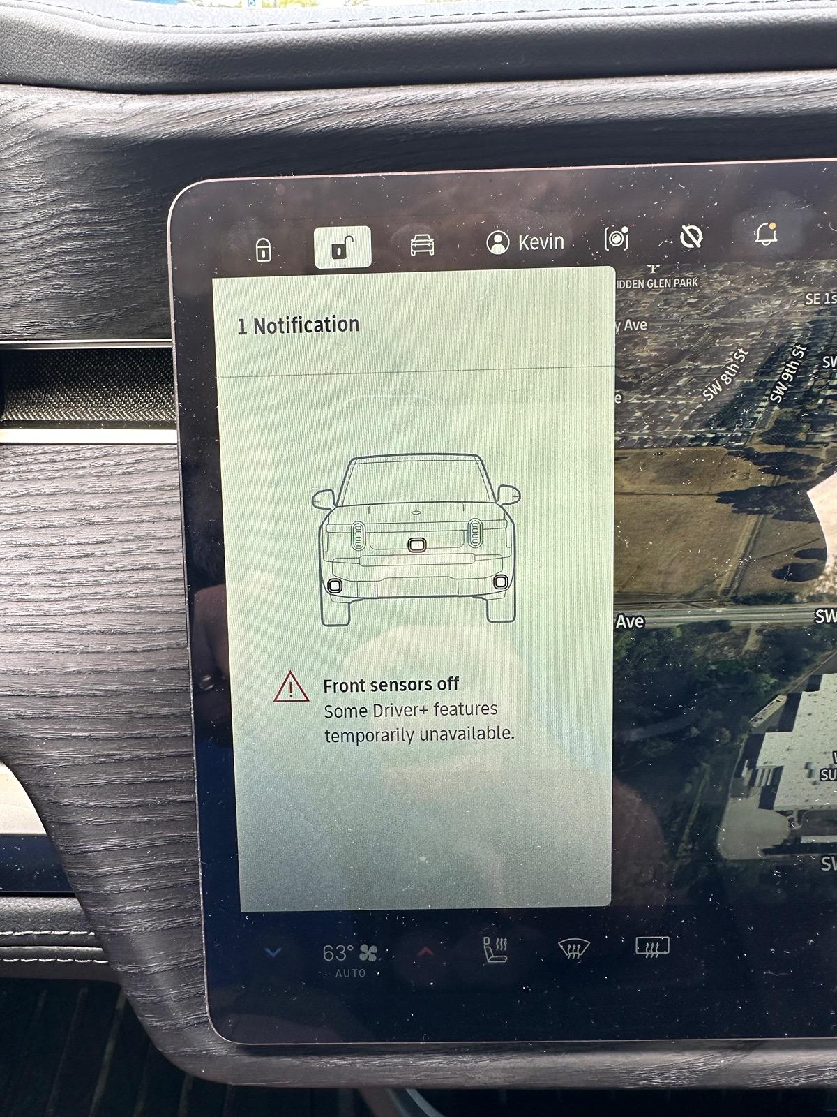 Rivian R1T R1S Front sensor error. Can’t use cruise control. IMG_2553