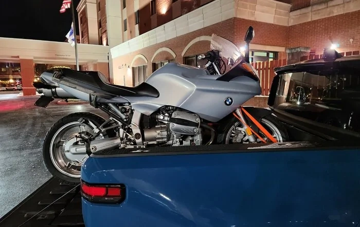 Motorcycle Hauling Trip with R1T -- Good news for the bike folks!