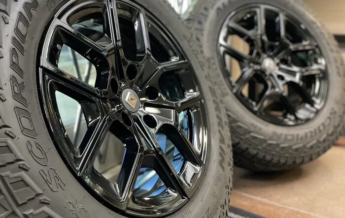 20" Off-Road Wheels Powdercoated Gloss Black - Installed Pic