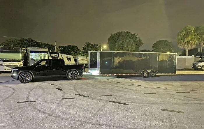 R1T Towing Report : 30ft Enclosed Car Trailer Over 9K Lbs