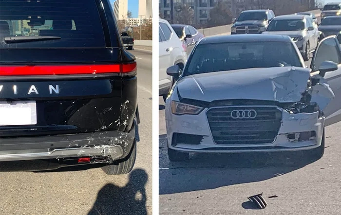 Rivian R1S wrecked... 4 days after delivery! (but you should see the other guy...)