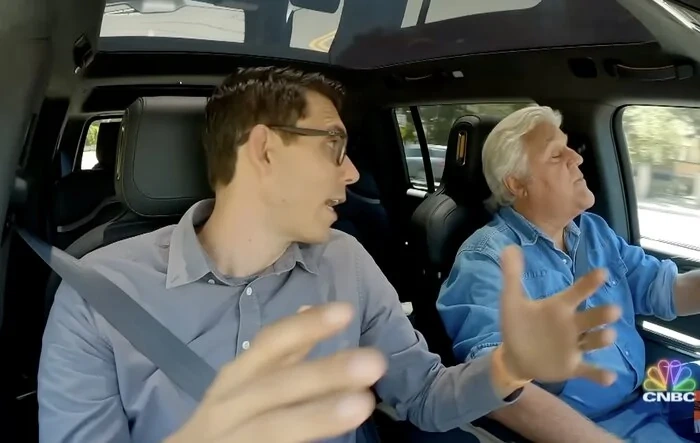 Jay Leno Takes Rivian R1S SUV For A Ride With RJ Scaringe