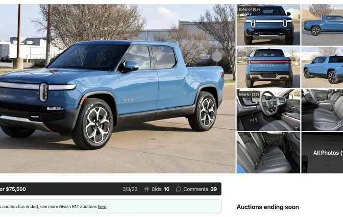 Used R1T just sold at lowest auction price so far on Cars and Bids