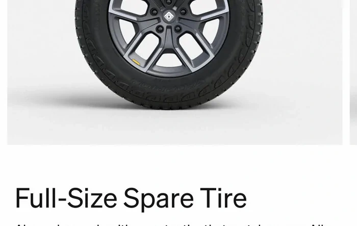 Full-Size Spare Tire listed in Rivian Gear Shop!