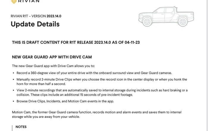 2023.14.0 Software Update NICE! New Gear Guard App w/ Drive Cam