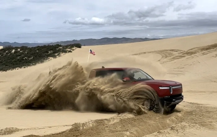 R1T returns to the sand dunes at Pismo Beach