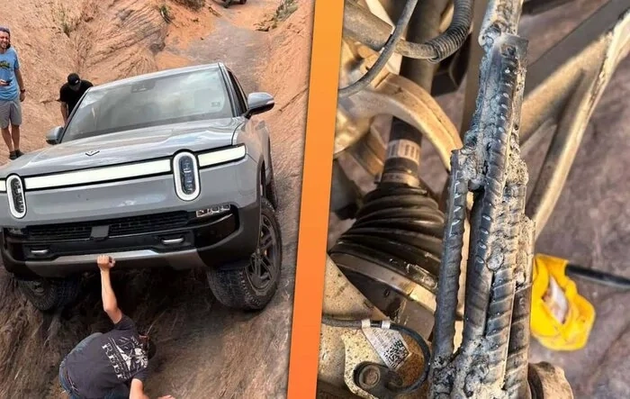 Sketchy On-Trail Rivian Tie Rod Fix Proves Even an EV Can Be Rescued With Some Welded Rebar
