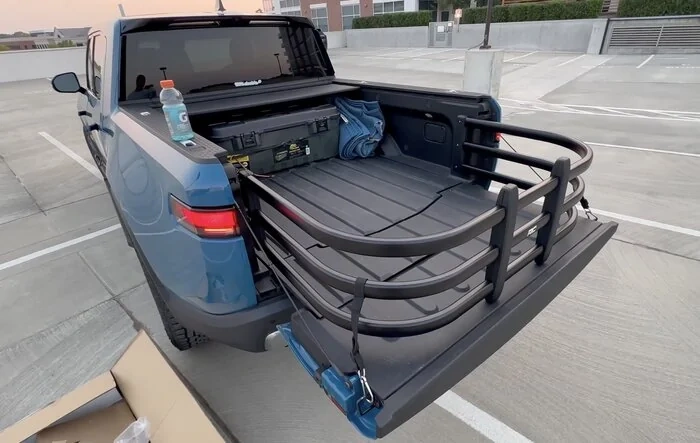 Rough Country Bed Extender installed on R1T
