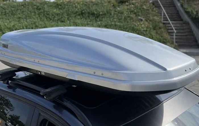 Roof box carrier range efficiency on R1T (installed Thule Atlantis 1800 XT Roof Box)