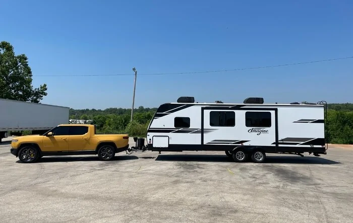 Towing a 7,000lb travel trailer for 500 miles with R1T