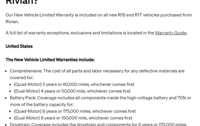 Dual-Motor Warranty More Limited Compared to Quad-Motor