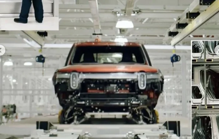 New Rivian production sneak peek videos. Best look yet at Canyon Red R1T