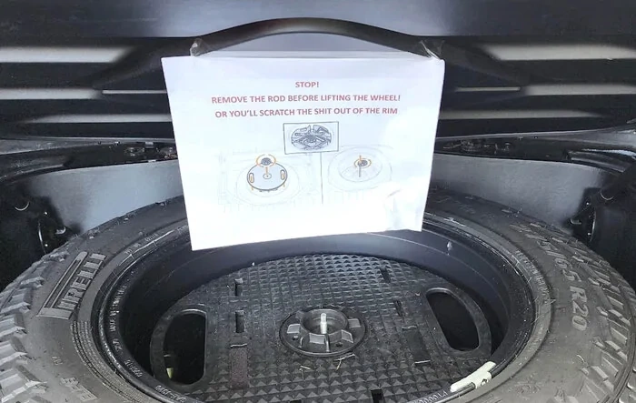 PSA : print this sign before using spare tire / tire rotation by tire shop