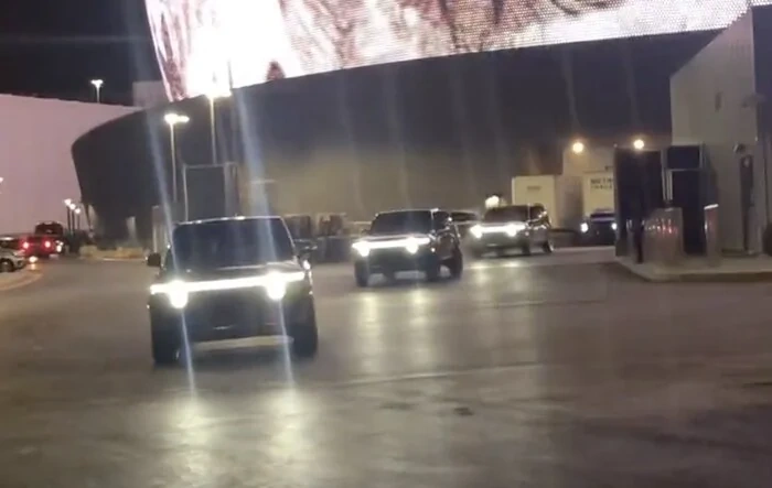 U2 band in R1S motorcade leaving the Sphere in Vegas